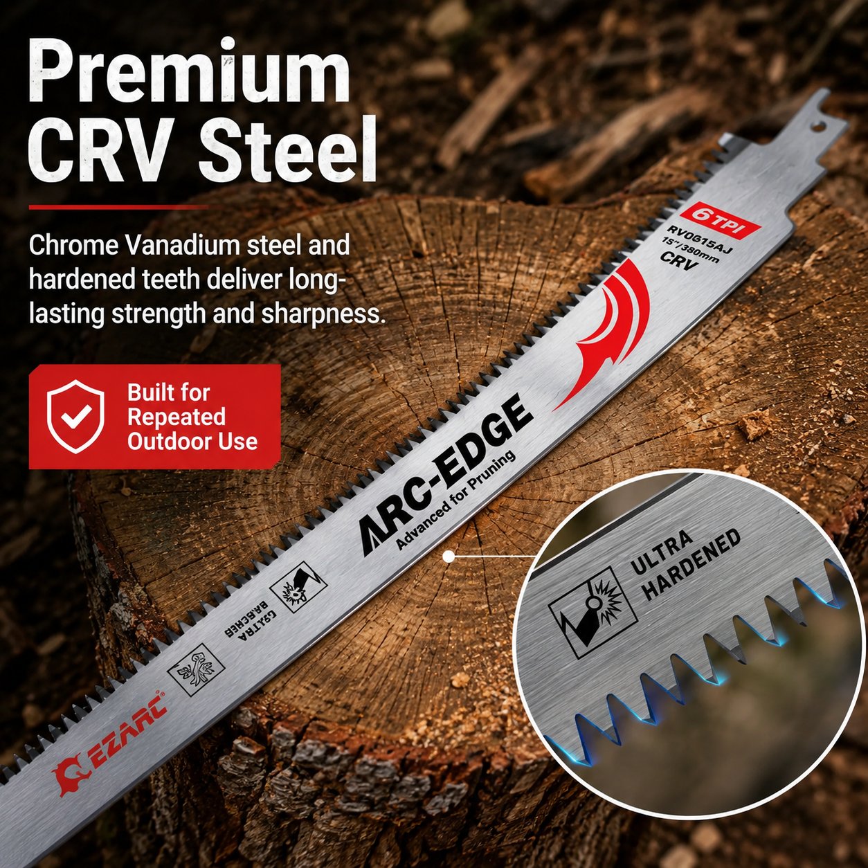 🪚 15-Inch Japanese-Style Heavy Duty Forged Blade Saw CRV Steel Hand Pull Saw 🌳