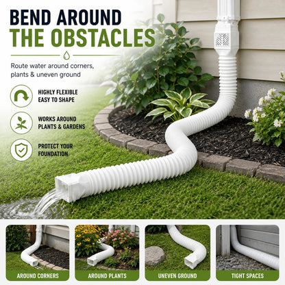 🌧️ Flexible Downspout Extension Kit – 22–63in Rainwater Drainage Pipe