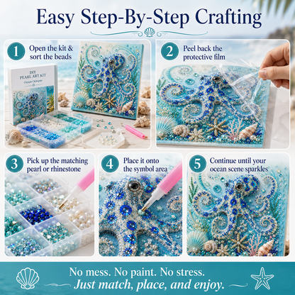 🔥Limited time 70% OFF - 🌊✨ Ocean Theme Pearl Art DIY Kit – Relaxing DIY Craft to Create Stunning Coastal Artwork (📦Buy 2 Free Shipping)