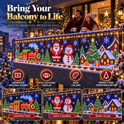 ✨ Smart App-Controlled RGB Pixel Christmas Curtain Lights with Animated Holiday Scenes 🎄