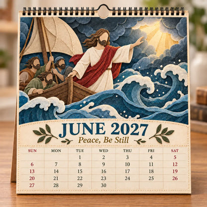 ✝️ 2027 A Year With Jesus Wall Calendar – 12-Month Gospel Art & Scripture Planning 🕊️