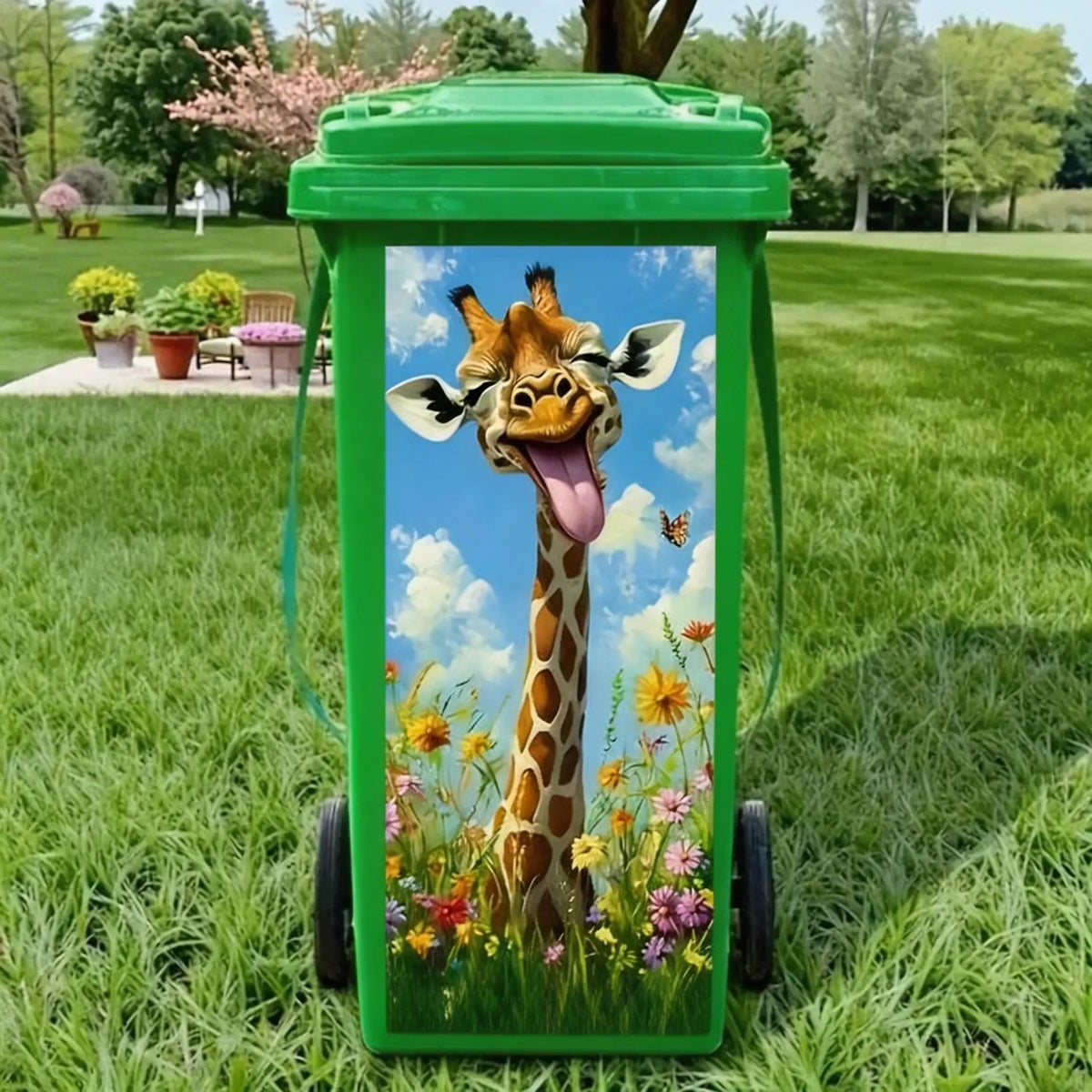 🐴3PCS Funny Horse and Donkey Wheelie Bin Stickers for Outdoor Décor