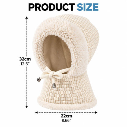 ❄️ 3-in-1 Winter Beanie – Plush Hat, Face Cover & Neck Warmer 🧣