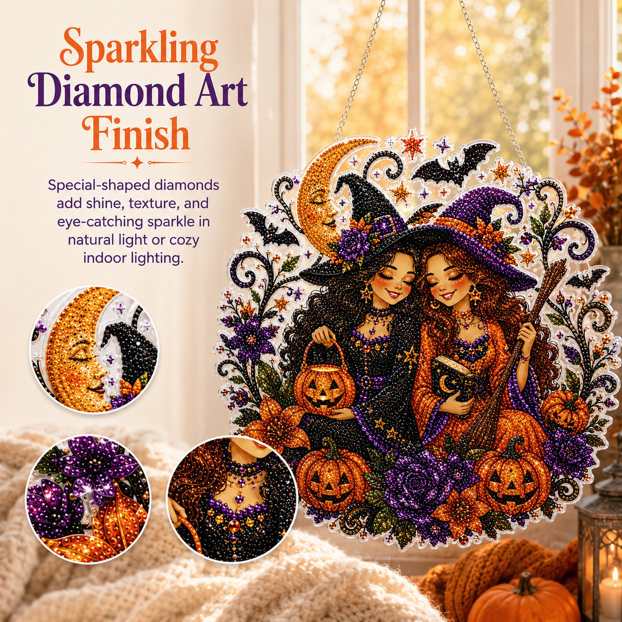 🔮DIY Witch Diamond Painting Suncatcher Ornament 🎃