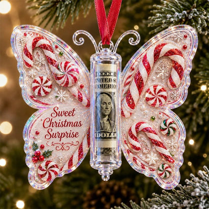 🔥LAST DAY 50% OFF🎄Christmas Cash Gift Butterfly Ornament🦋 – Holiday Money Holder Keepsake💵✨