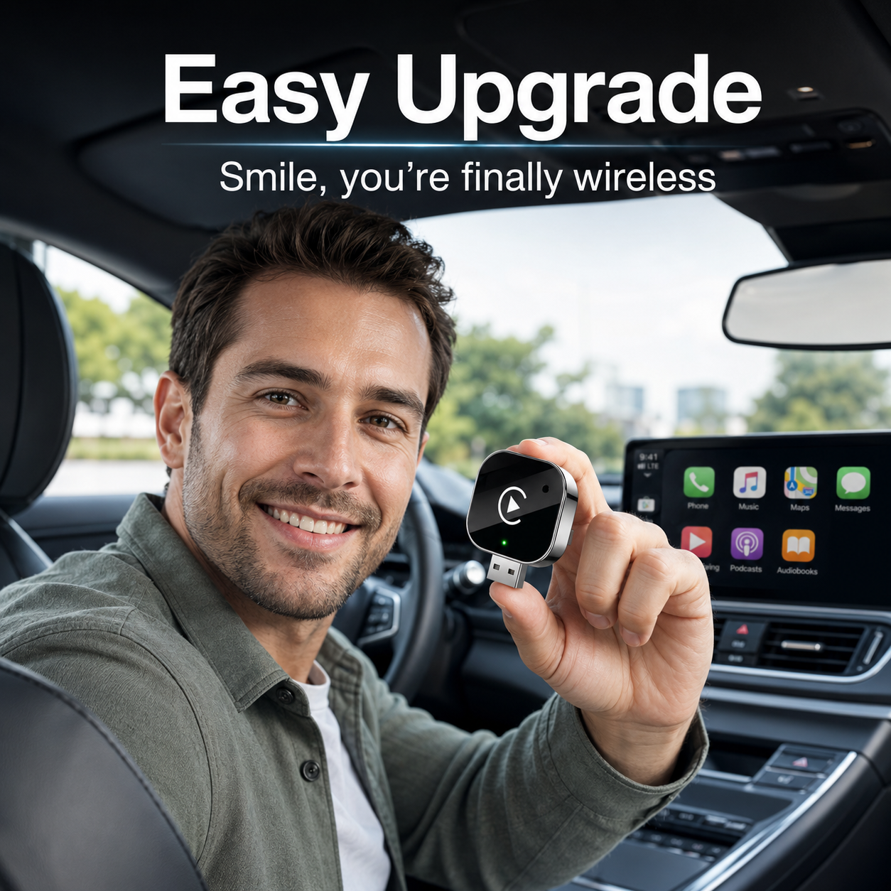 Wired-to-Wireless CarPlay In-Car Connectivity Box Module, Smart Android AutoCarPlay Box