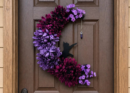 🔥Last Day 49% OFF - 🐈‍⬛🌙Handmade Halloween Cat Wreath