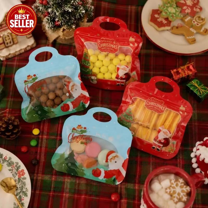 💖LAST DAY SALE 50% OFF!!🎁🎄 Christmas Self-Seal Treat Bags – Santa & Snowman Gift Bags 🎅