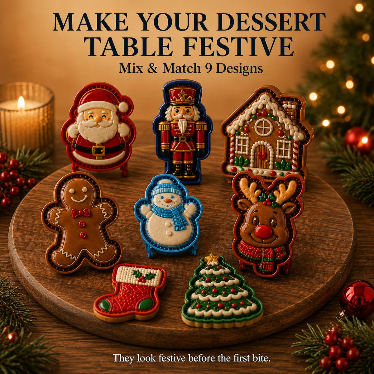 ⏳ Last Day 49% OFF – 🎄 Christmas Mini Pie Mold Collection (8 Festive Designs) 🥧