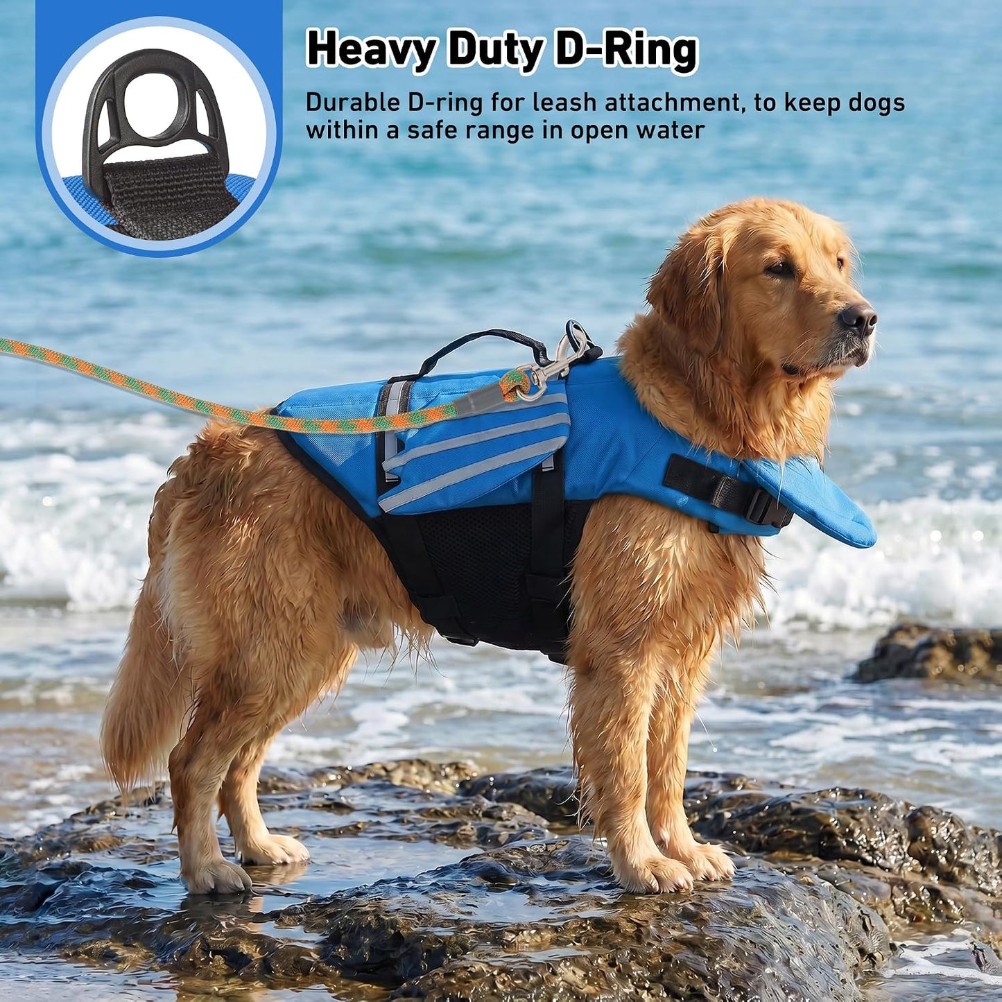 Adjustable Dog Life Jacket with Cute Wing Design