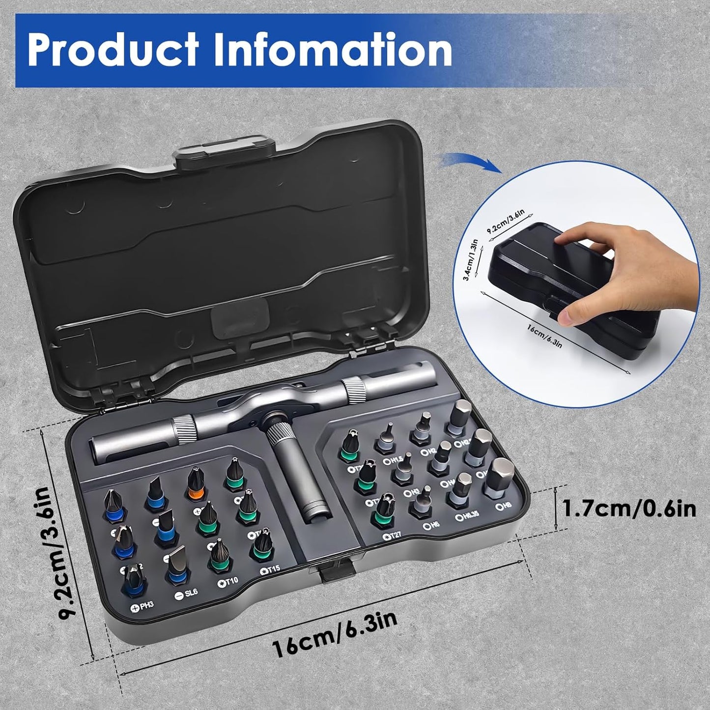 Magnetic Ratchet Screwdriver Set