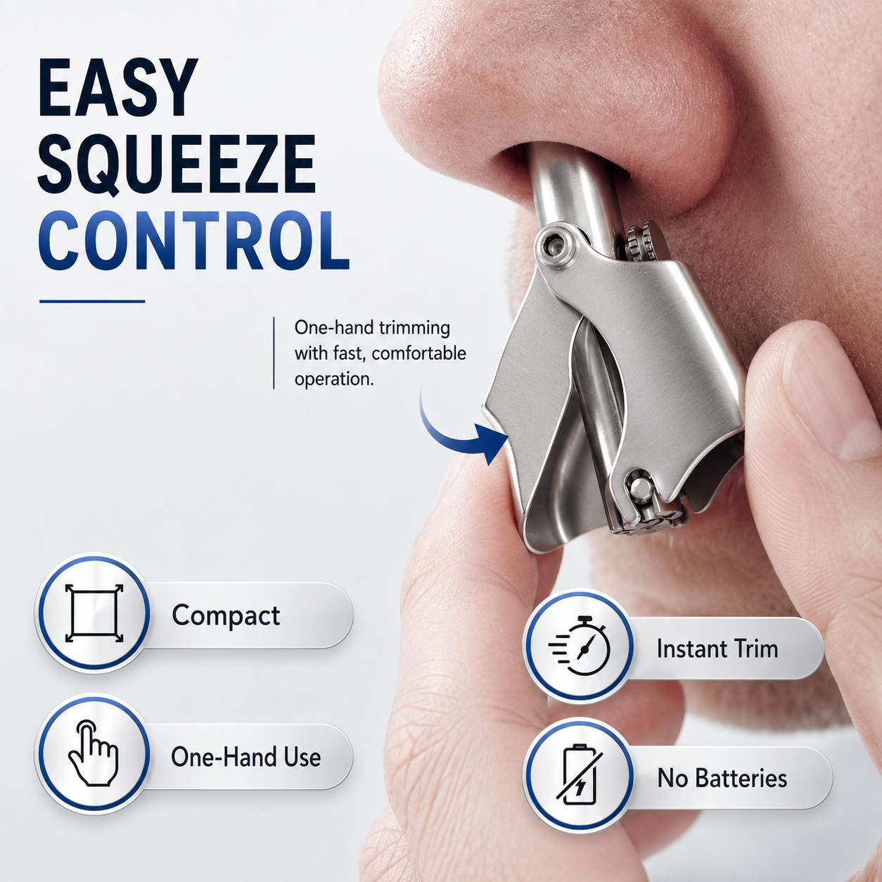 ✂️ Manual Stainless Steel Nose & Ear Hair Trimmer (Battery-Free) 🛡️