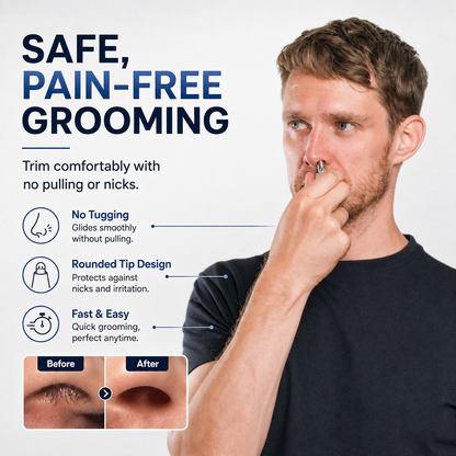 ✂️ Manual Stainless Steel Nose & Ear Hair Trimmer (Battery-Free) 🛡️