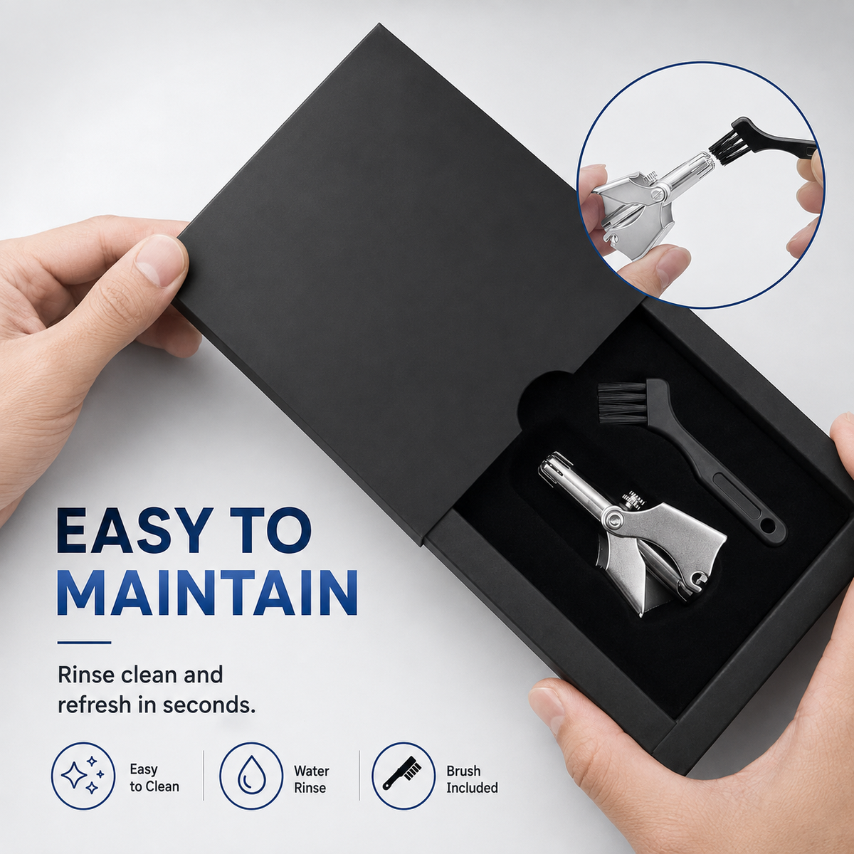 ✂️ Manual Stainless Steel Nose & Ear Hair Trimmer (Battery-Free) 🛡️