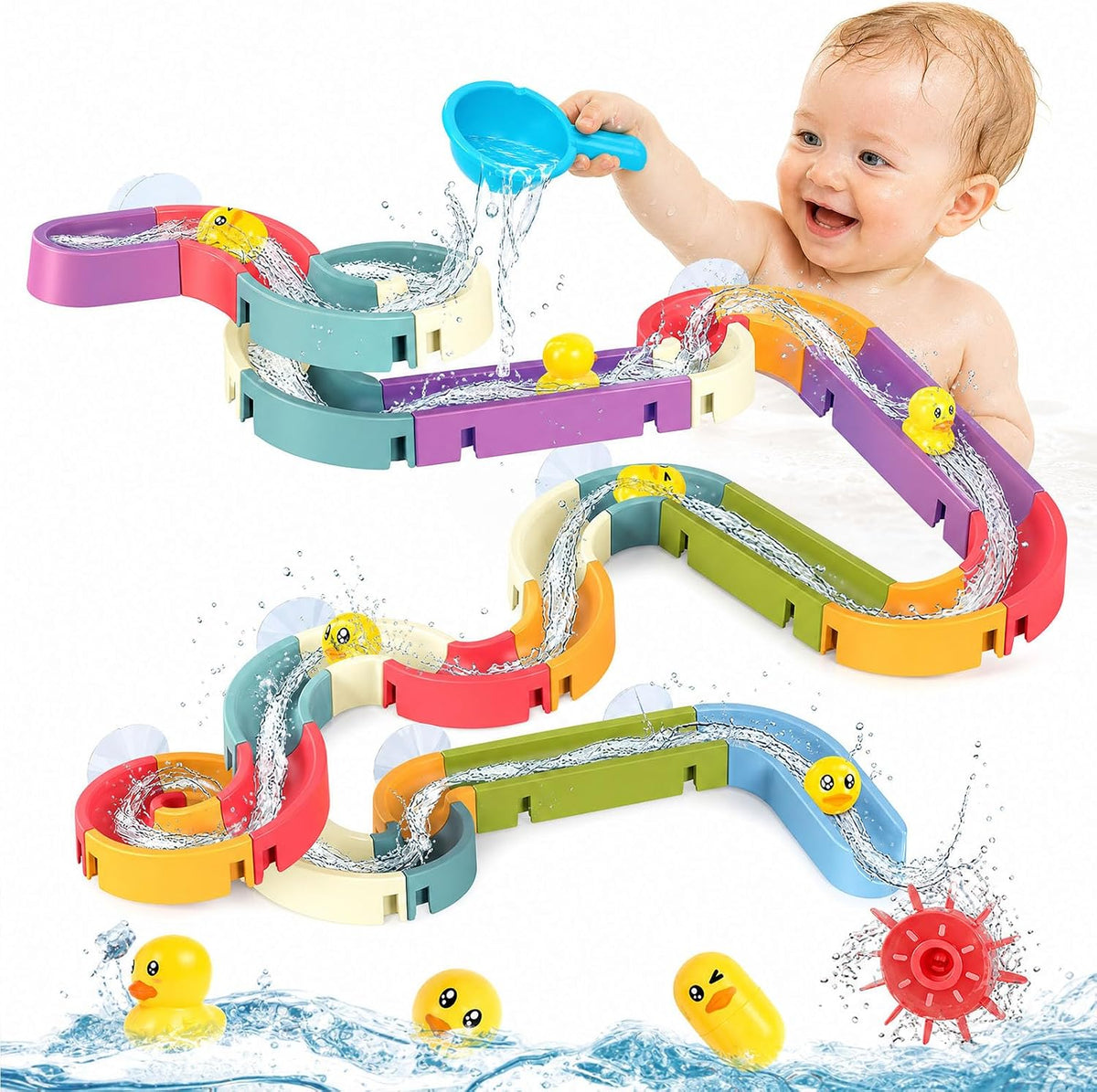 🔥 50% OFF TODAY 🛁 48PCS DIY Bath Water Track Toy🌈
