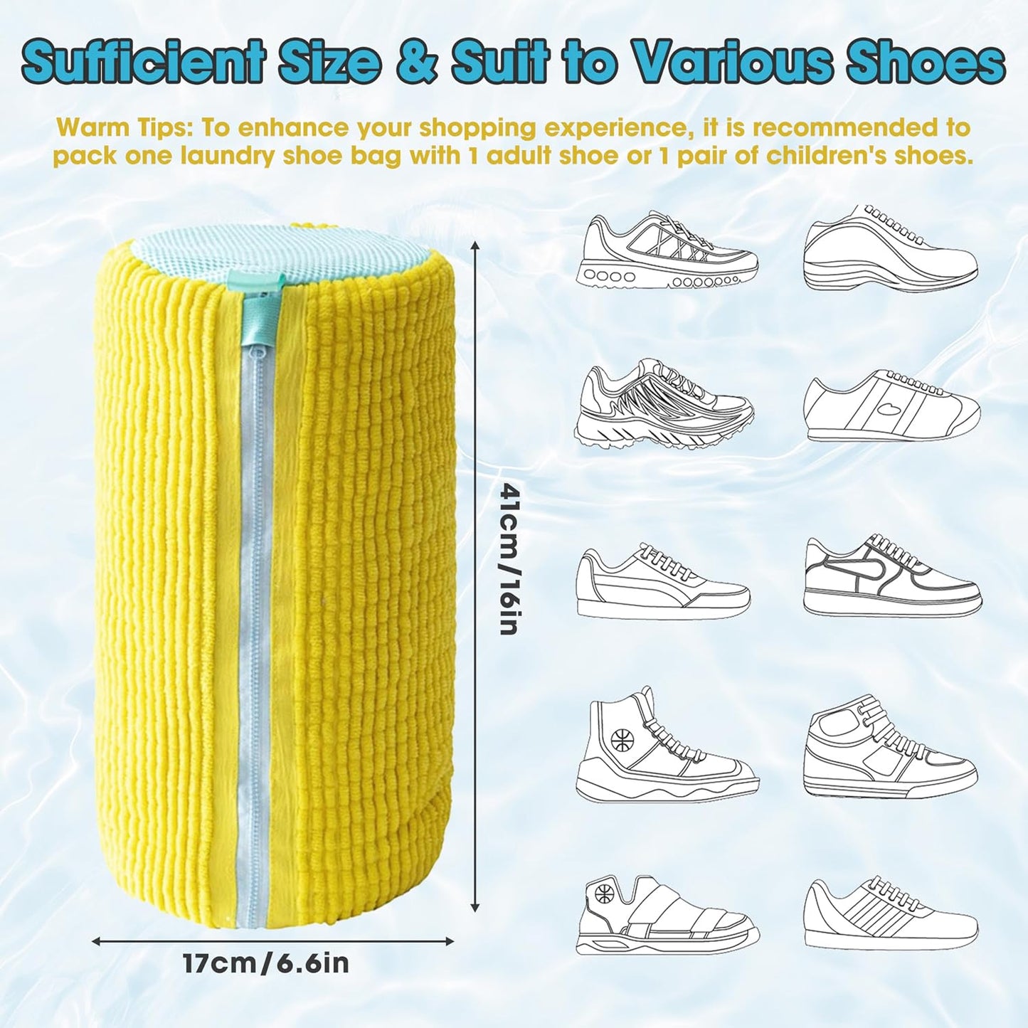 Laundry Shoe Bag with an Upgraded Zipper