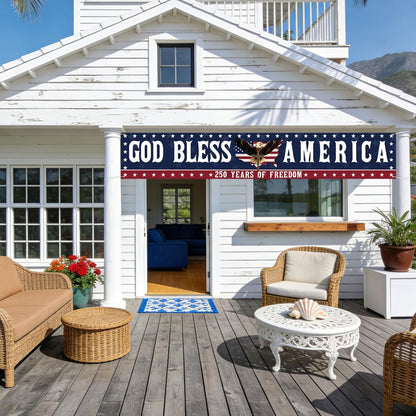 🎆✨🇺🇸 God Bless America Banner • Oversized 10ft 250th Anniversary Decor 🎉