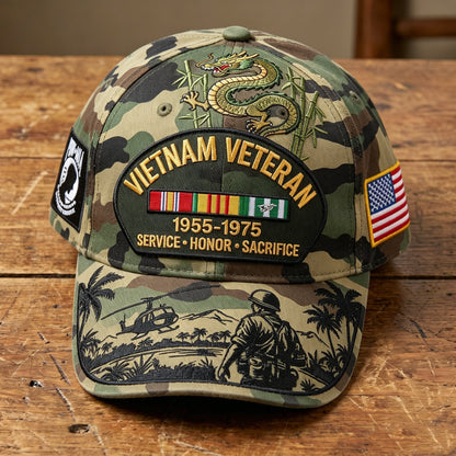 🇺🇸 Vietnam Veteran Tribute Cap | Service Honor Sacrifice Hat