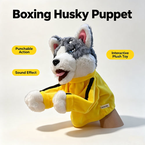 🐾 Interactive Boxing Husky Hand Puppet with Punching Sound Effects 🔥