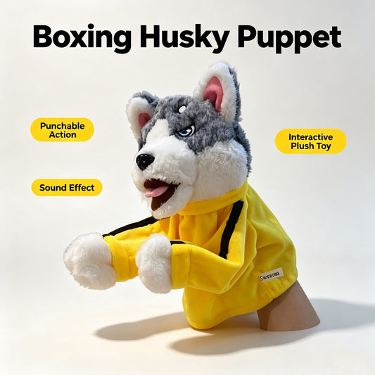 🐾 Interactive Boxing Husky Hand Puppet with Punching Sound Effects 🔥
