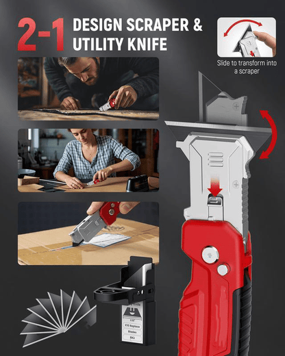2026 New 2-in-1 Folding Box Cutter with Blade Storage