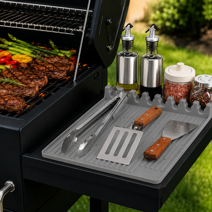 🔥 Silicone Grill Shelf Mat – Clean & Organized BBQ Prep
