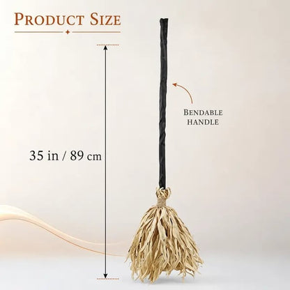 🧹Animated Witch Broom – Spooky Moving Halloween Decor with Sound & Lights! 👻✨
