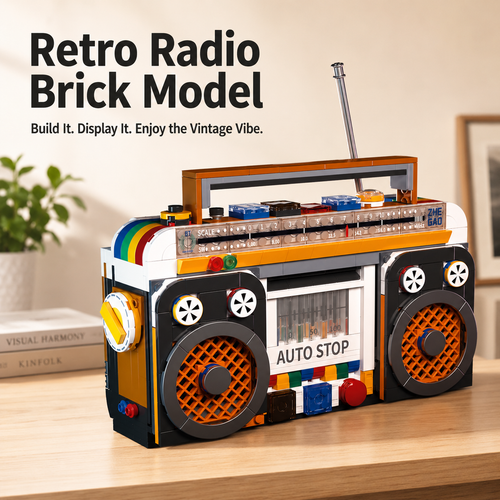 Retro Radio Recorder Building Blocks Brick Kits