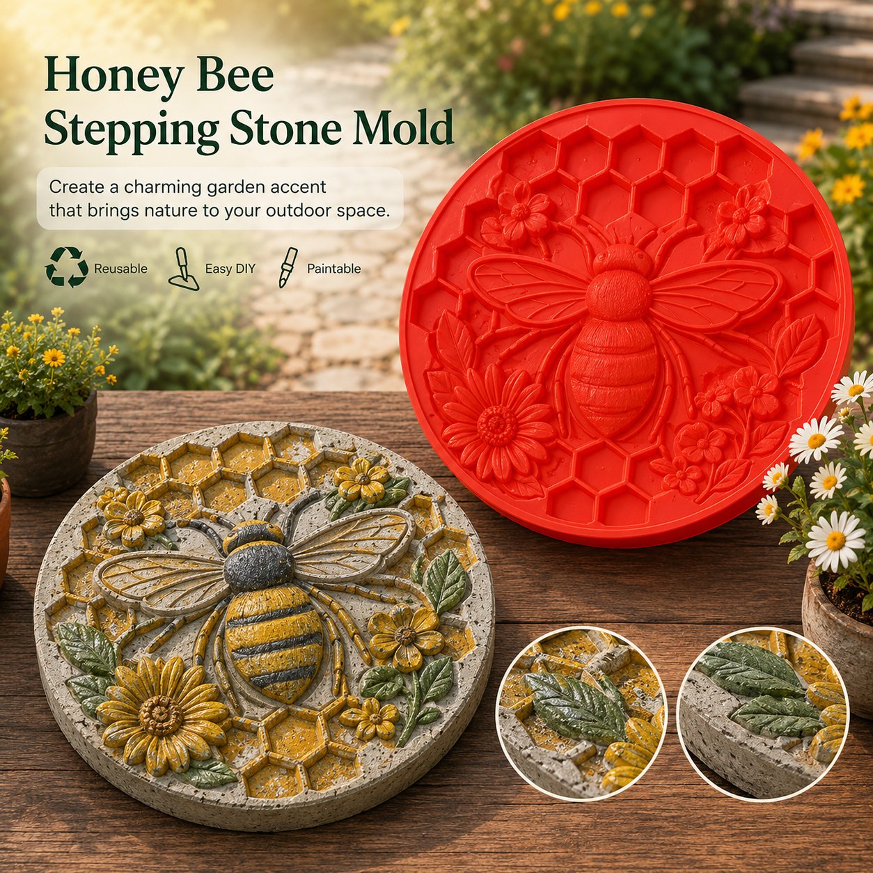 💥 LAST DAY 50% OFF - 🌻 Reusable Sunflower Stepping Stone Mold