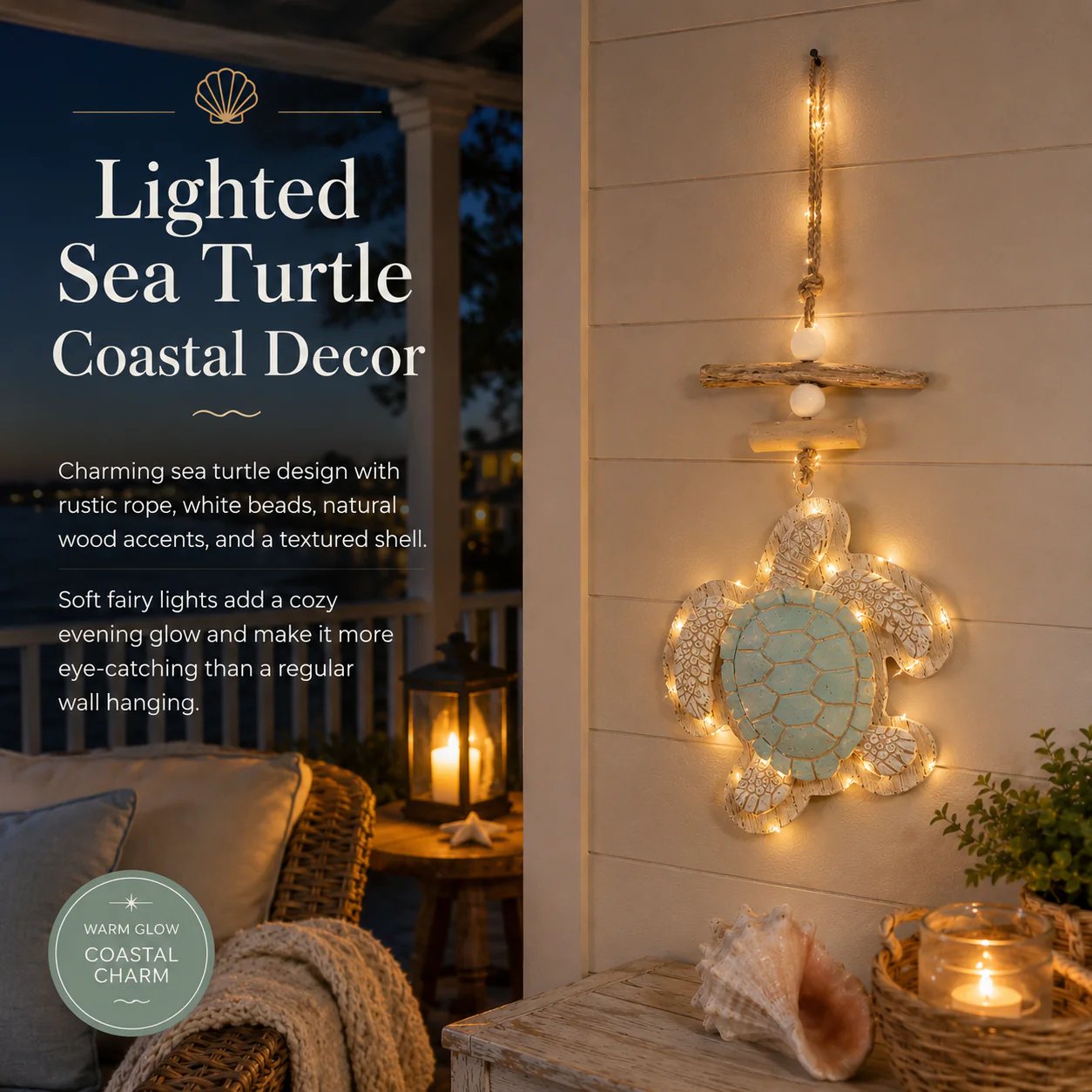 🐢✨ Glowing Sea Turtle Wall Art – Coastal Ocean Decor