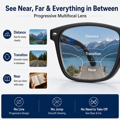🔥 VisionSync AutoFocus+ Multifocal Glasses | Near-to-Far Vision for Adults 35+