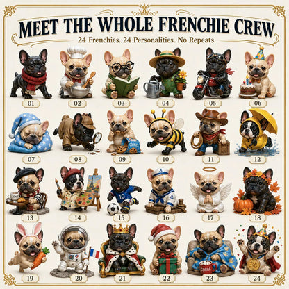 ⏳ Last Day 49% OFF – 🐶 24 Days of Frenchie Mischief Advent Calendar – Collectible French Bulldog Figurines 🎁