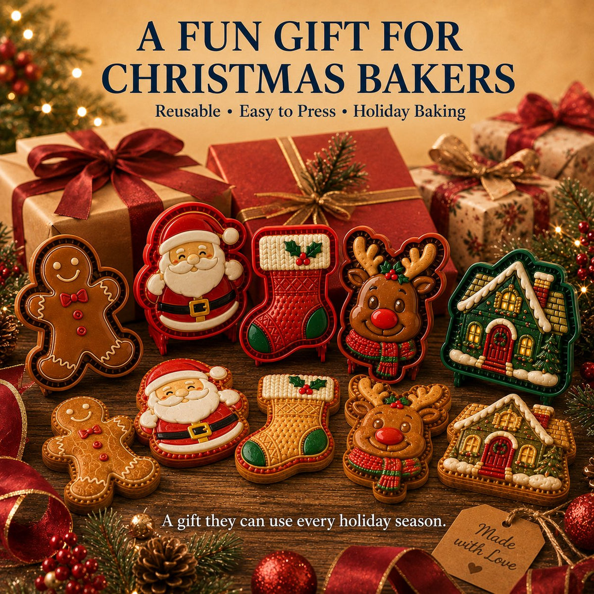 ⏳ Last Day 49% OFF – 🎄 Christmas Mini Pie Mold Collection (8 Festive Designs) 🥧