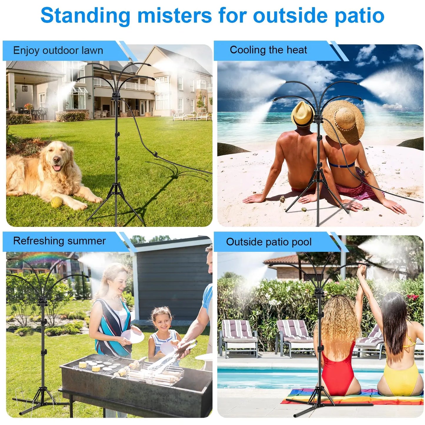 Portable Outdoor Cooling Mist Sprayer Stand
