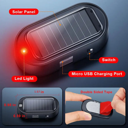 🚨 Solar Powered Simulated Car Alarm LED Warning Light | Wireless Anti-Theft Strobe Beacon 🚗