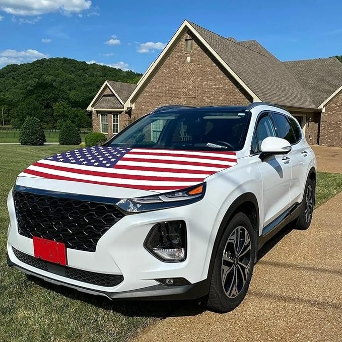 🎉4th Of July Flash Sale 65K+🔥American Car Hood Flag🦅No Glue No Tools🚗 Install in 1 Minute