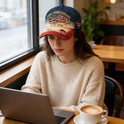 🧢🇺🇸 1776–2026 250th Anniversary Denim Cap | Patriotic Adjustable Hat