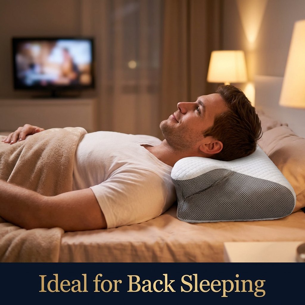 😴 Ergonomic Cervical Memory Foam Neck Pillow for Side, Back & Stomach Sleepers 🌙