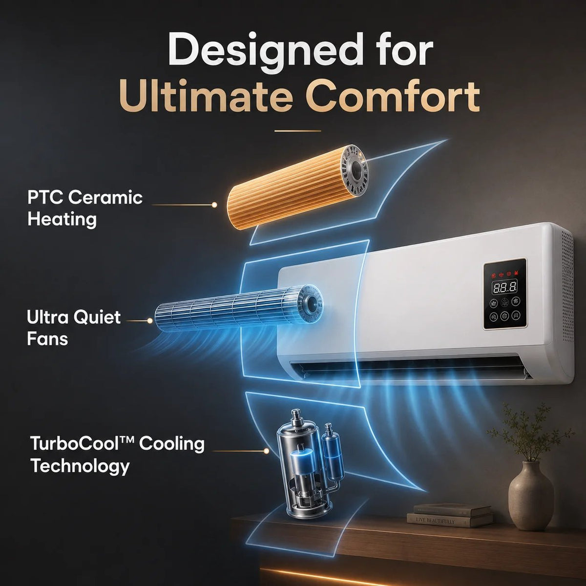 🔥 50% OFF – 2-in-1 Wall-Mounted Heater & Air Cooler