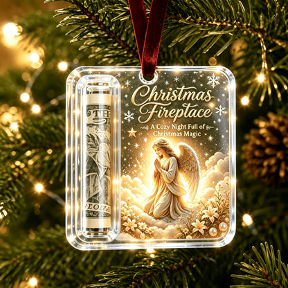 🎄 Christmas Cash Holder Acrylic Ornament – Tree Hanging Money Gift Keepsake ✨