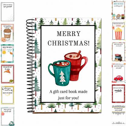 🎄 Spiral-Bound Christmas Gift Card Book with 12 Themed Pages 🎁