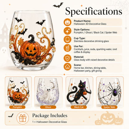 🎃 3D Halloween Glassware Set – Spooky Sips & Party Vibes