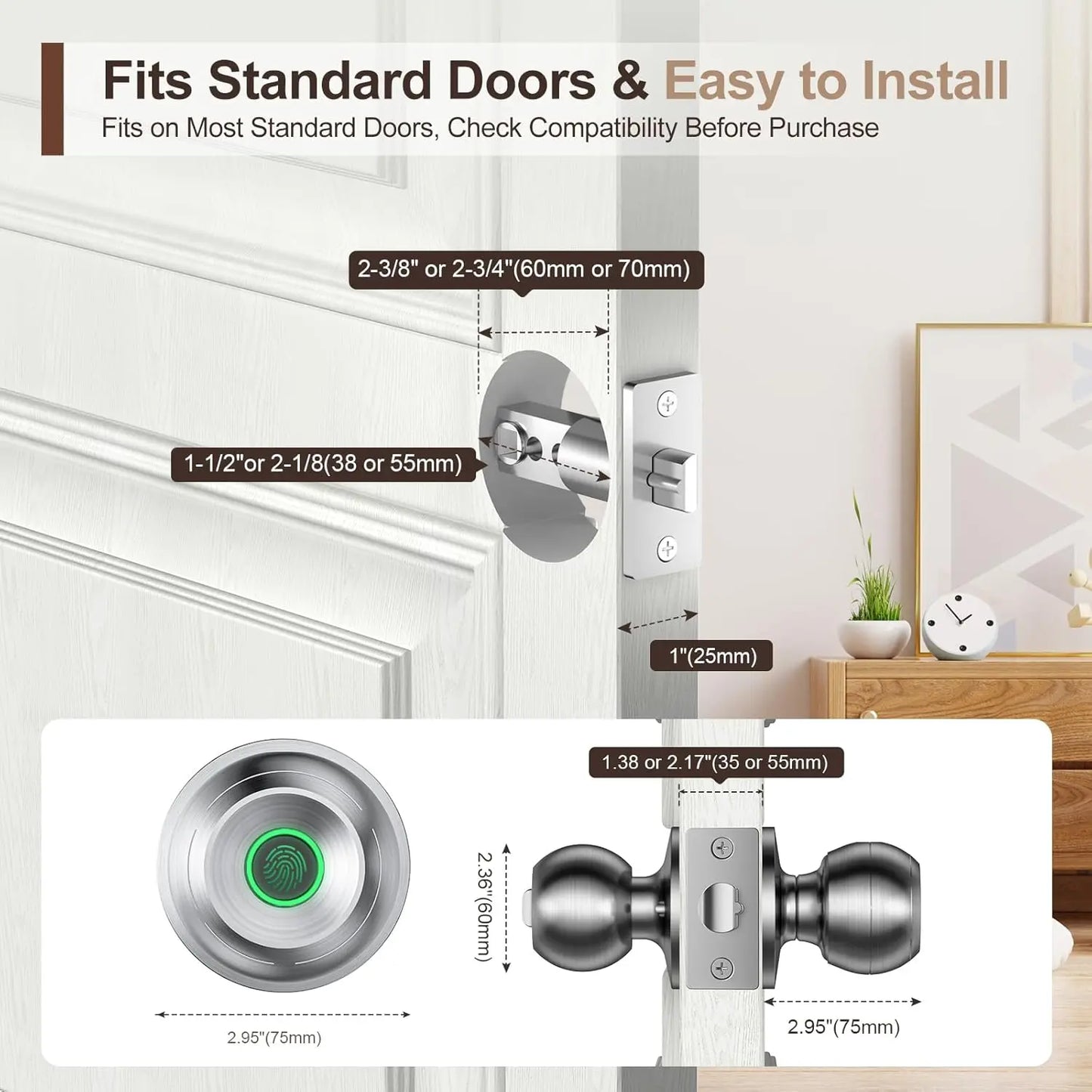 🔒✨Smart Biometric Door Lock, supports Fingerprint, Passcode & App Access🏡