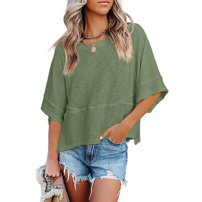 ✨ Women’s Oversized Batwing Sleeve Tee – Effortless Chic & Flowy Fit