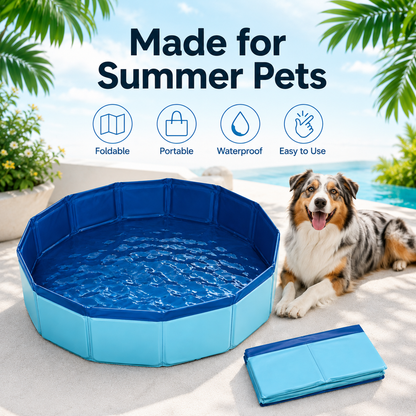 Pool Foot Bath—A non-inflatable, foldable, and stowable foot bath designed for use with pool entry ladders