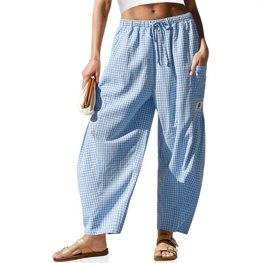 🛍️ Women's High-Waisted Wide-Leg Plaid Pants 💫