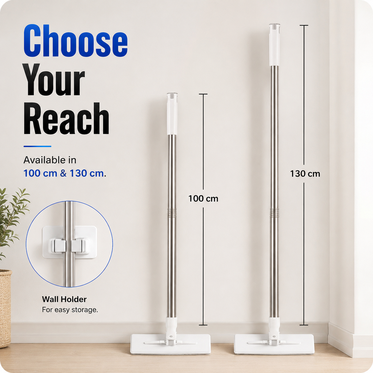 🔥 50% OFF Limited Deal 🧼 One-Touch Squeeze Flat Mop | 2-Level Water Control for Faster Cleaning