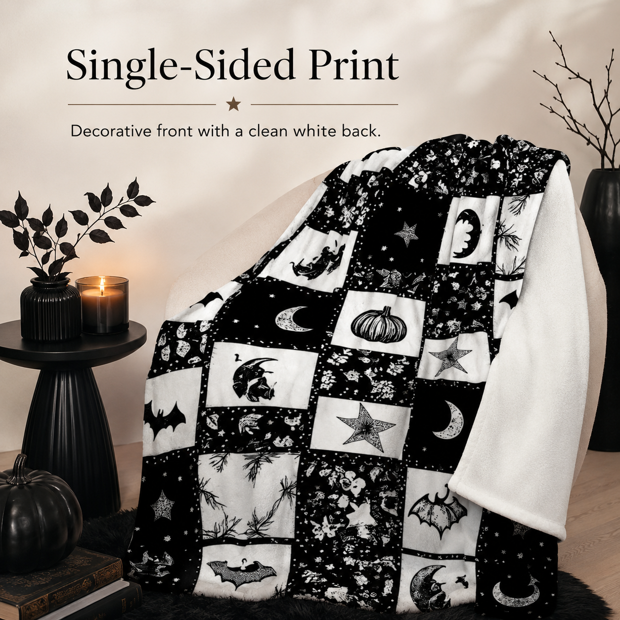 🎃 Halloween Autumn Printed Flannel Throw Blanket for Sofa & Bed 🍂