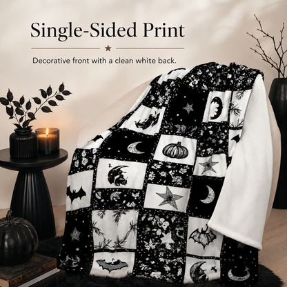 🎃 Halloween Autumn Printed Flannel Throw Blanket for Sofa & Bed 🍂