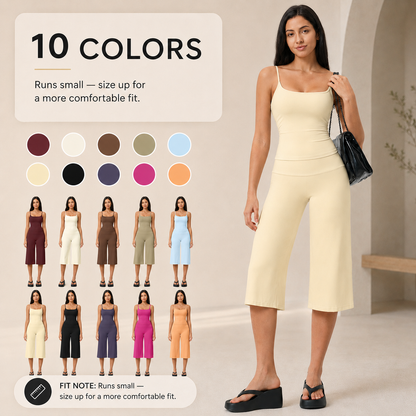 🧘 Women's 2-Piece Tank & Cropped Wide-Leg Activewear Set ✨
